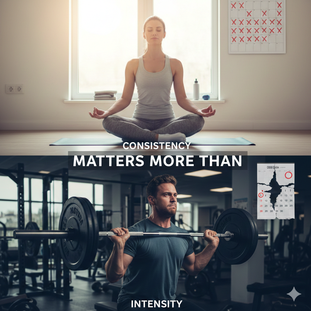 building consistency in fitness over high intensity