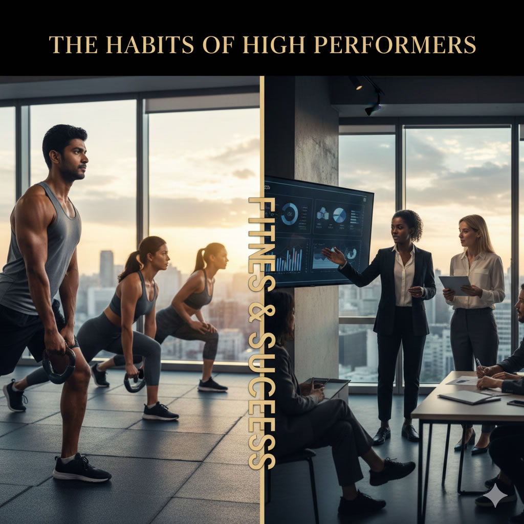 Fitness Habits of Successful People - illustrating a balance of physical activity and professional success