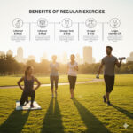 Diverse group showing benefits of regular exercise in daily life